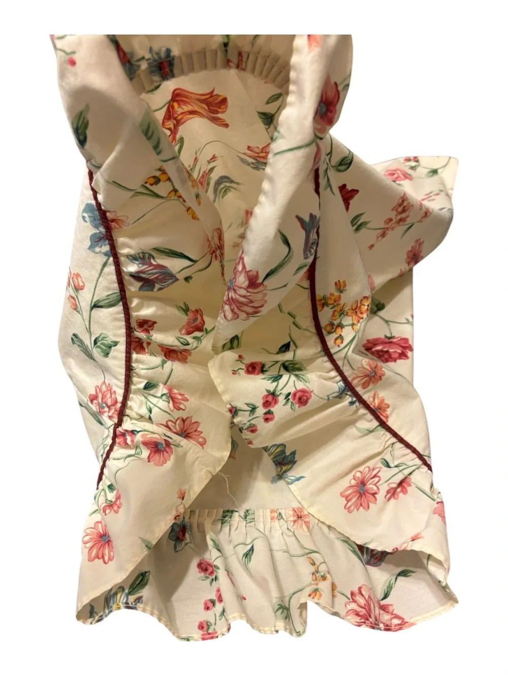 Vint Croscill Ruffle Floral “Iris” Standard Pillowcase Pink Tulip Morning Glory